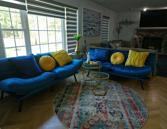 Living room after professional apartment cleaning