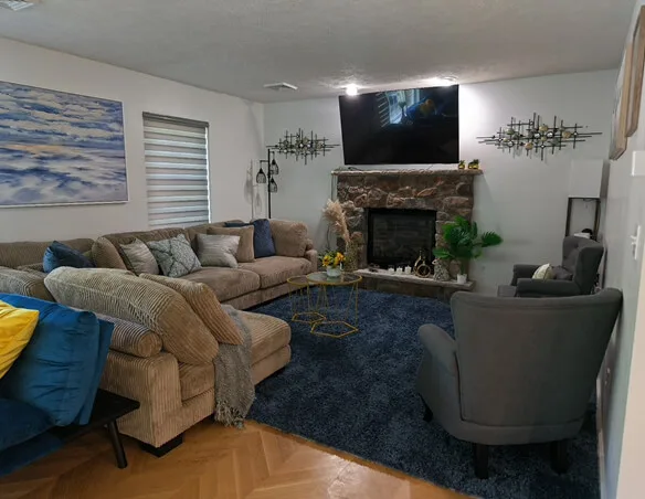 Professional cleaner working in a Manhattan apartment